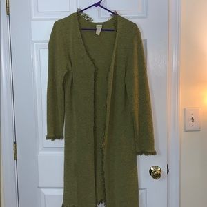 J Jill Green Fringe Cardigan
